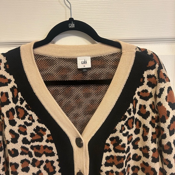 CAbi Leopard Print Cardigan - Tan, Black, and Brown - Picture 5 of 8